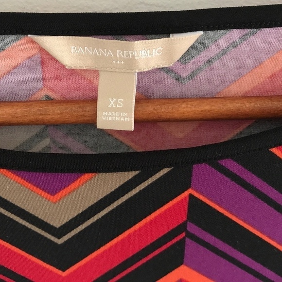 Banana Republic Mini Dress Retro Disco Chevrons Black/purple/orange/red XS - Picture 3 of 6